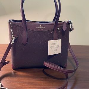 New with tags maroon shimmer cross body bag